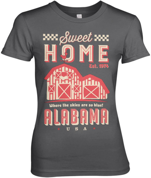 Hybris Sweet Home Alabama Girly Tee Damen T-Shirt Dark-Grey