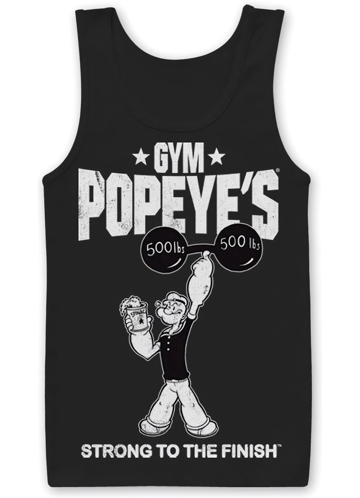 Popeye's Gym Tank Top Schwarz - Herren / Unisex