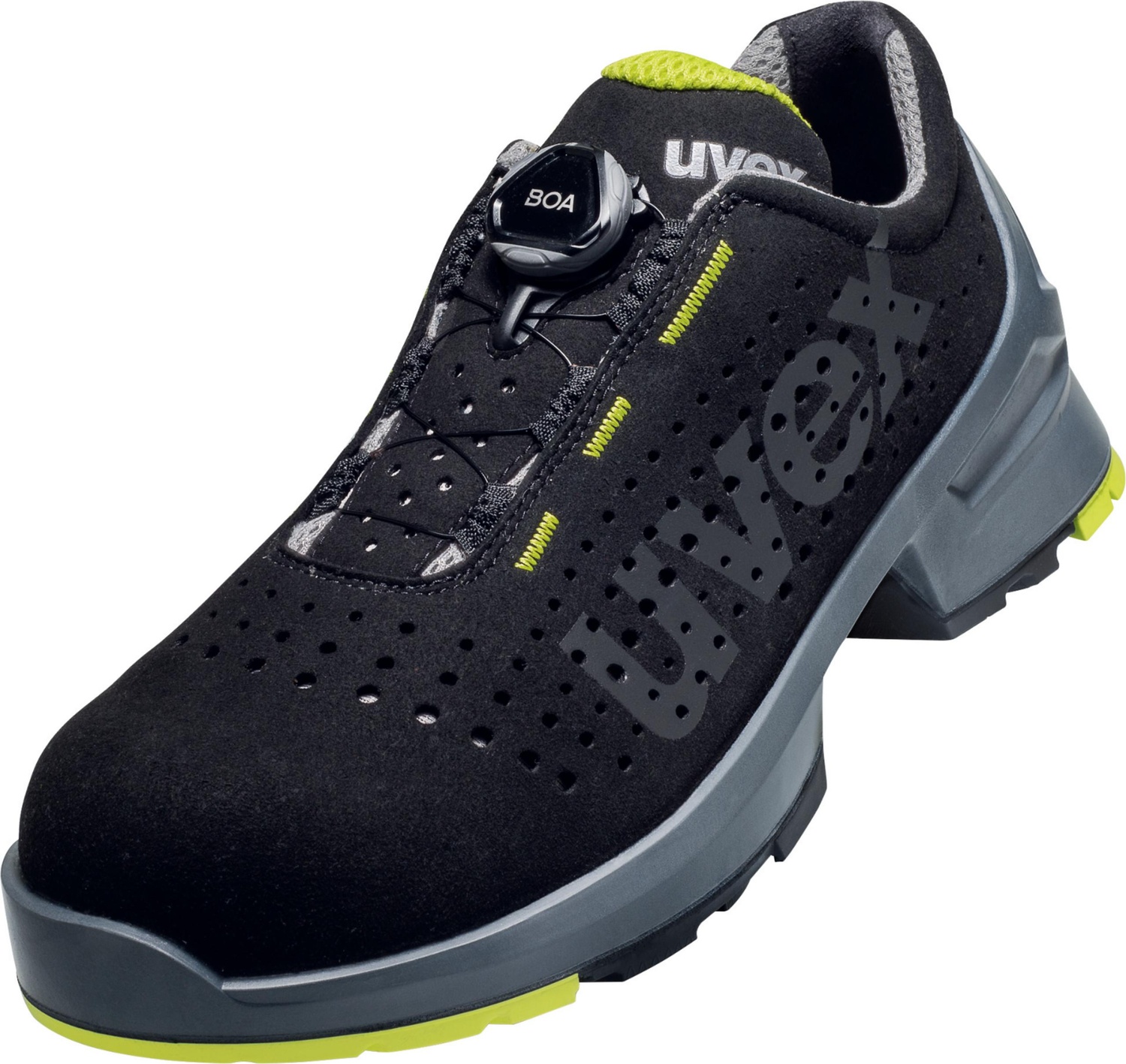 Uvex 1 Halbschuhe S1 65658 Schwarz, Gelb (65658) - Herren / Unisex
