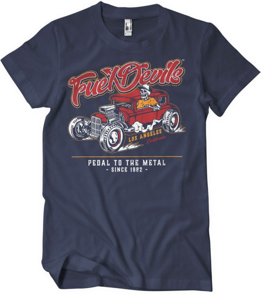 Fuel Devils Pedal To The Metal T-Shirt Navy