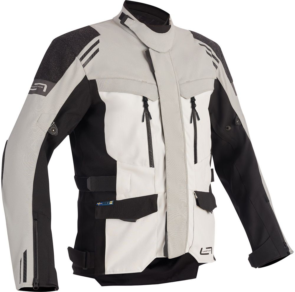 Lindstrands Motorrad Jacke Textile Jacke Storbo Light Grau Schwarz 720-25060190 - Herren / Unisex