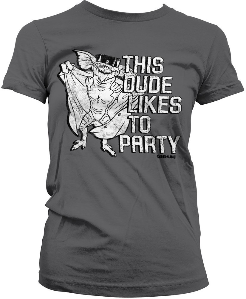 Gremlins Damen This Dude Likes To Party Girly Tee - Damen