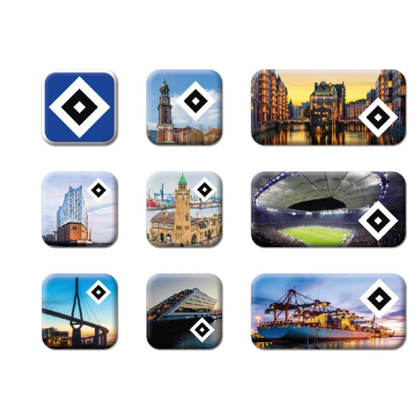 Hamburger SV HSV Magnet 9er-Set Fussball