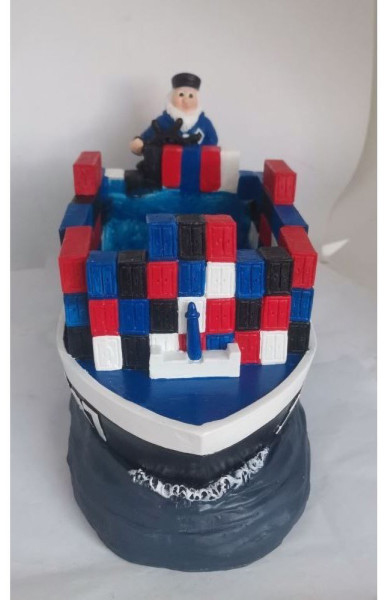 Hamburger SV HSV Blumentopf Containerschiff Fußball Blau/Weiß