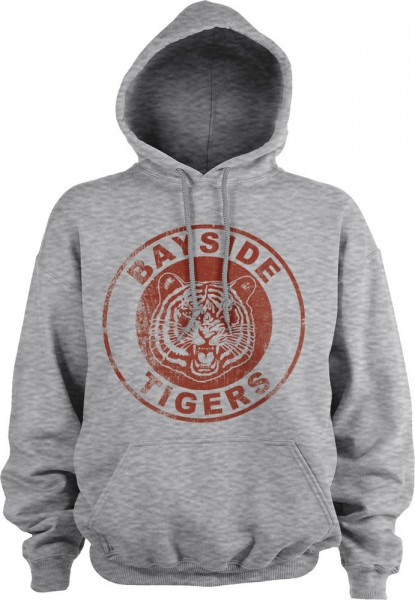 Saved By The Bell Bayside Tigers Washed Logo Hoodie Heather-Grey