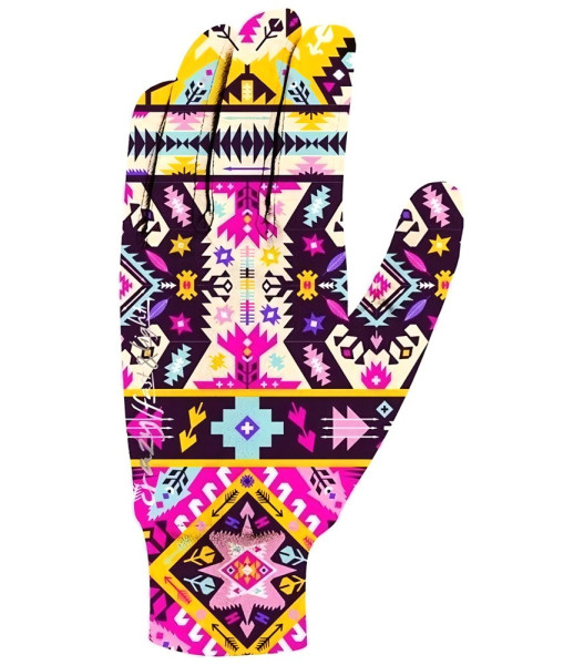 Crazy Idea Damen Handschuhe GLOVES TOUCH WOMAN PRINT ETHNIC-S 140971
