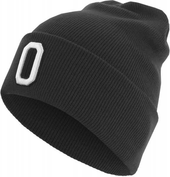 MSTRDS Beanie Letter Cuff Knit Beanie Black