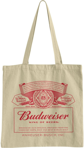 Budweiser Red Logo Tote Bag Tragetasche Khaki