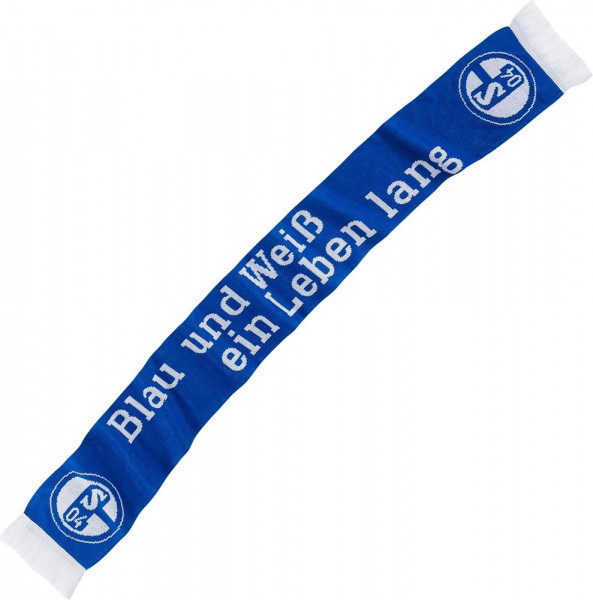 FC Schalke 04 S04 Schal Ein Leben lang Fußball Blau/Weiß