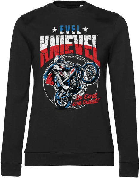 Evel Knievel Wheelie Girly Sweatshirt Damen Black