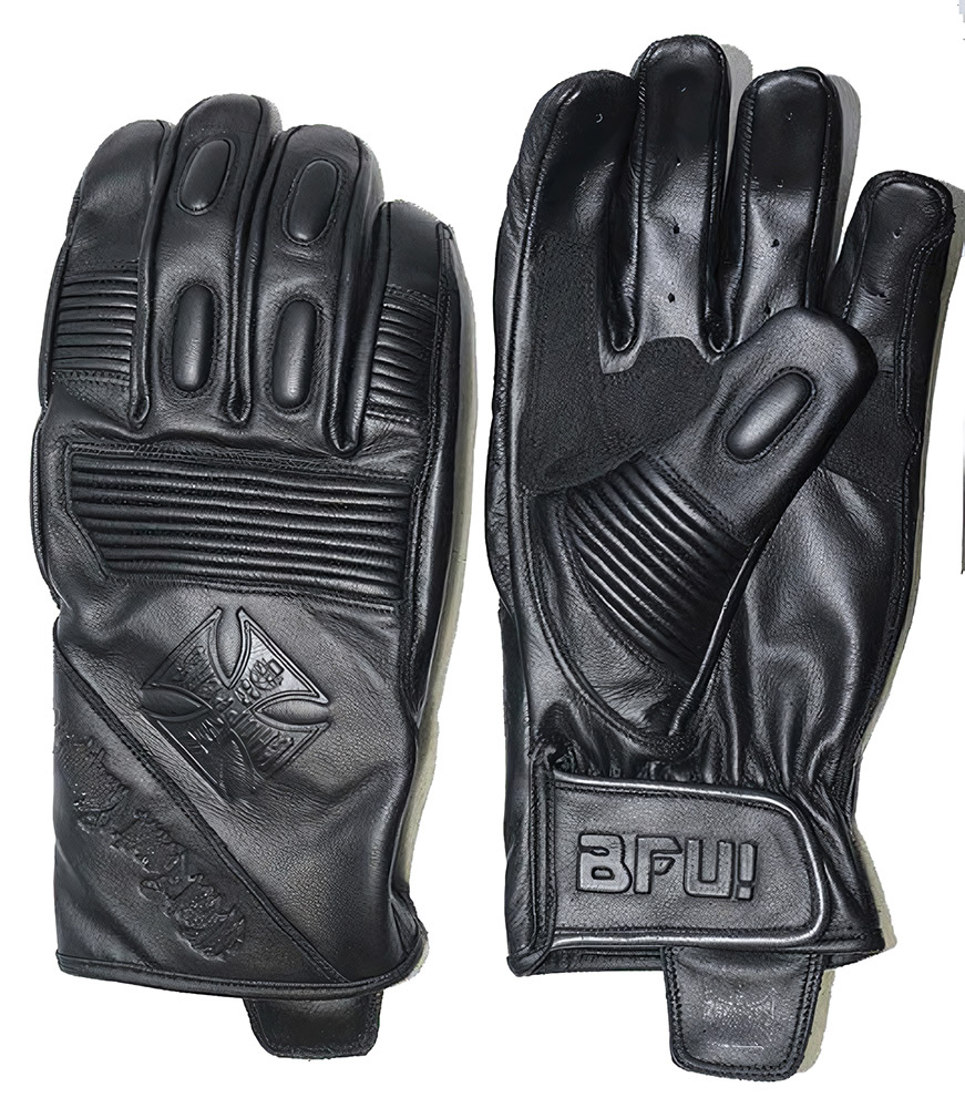 WCC West Coast Choppers Motorrad Leder Handschuh BFU Schwarz - Herren / Unisex