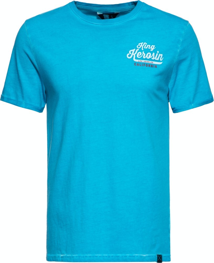 King Kerosin Speedshop King Kerosin Oil Washed T-Shirt Blau - Herren / Unisex