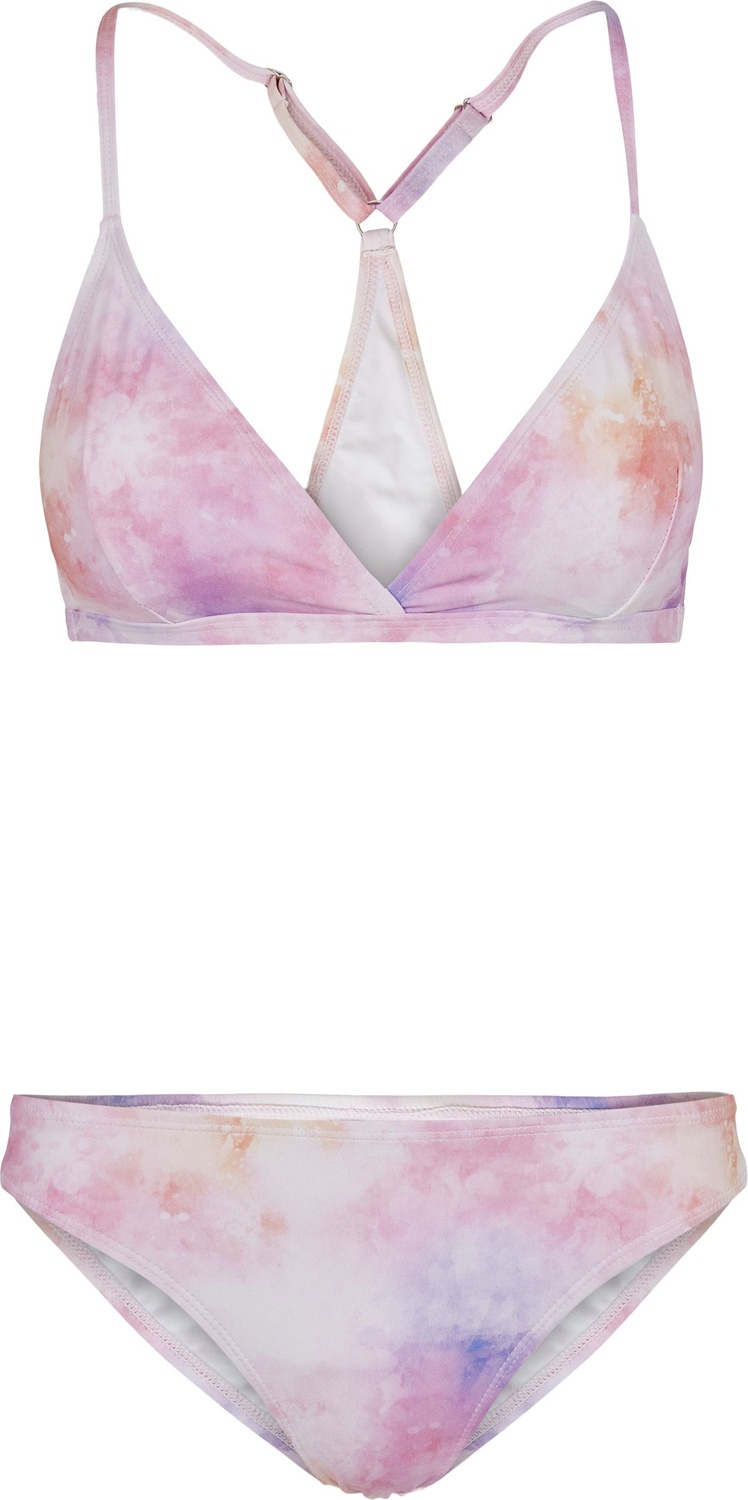 Urban Classics Damen Ladies Tie Dye Triangle Back Bikini Pink Multicolor - Damen