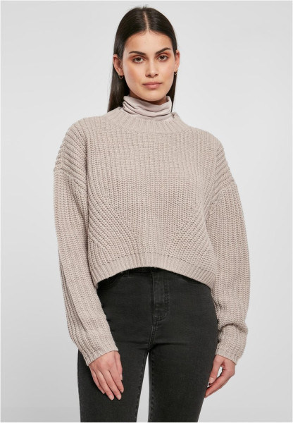 Urban Classics Damen Sweatshirt Ladies Wide Oversize Sweater Warmgrey