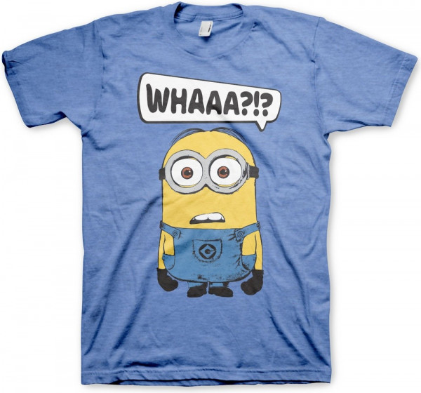 Minions Whaaa?!? T-Shirt Blue-Heather