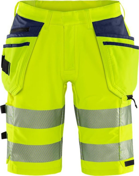 Fristads High Vis Green Handwerker Stretch-Shorts Kl. 2 2646 GSTP Warnschutz-Gelb/Marine