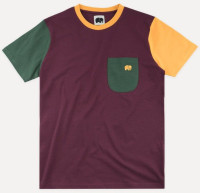 Trendsplant T-Shirt Organic Pocket Color Block T-Shirt Burgundy
