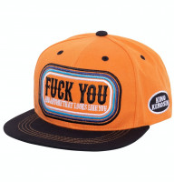 King Kerosin Cap Flat Brim Fuck You Orange/Black
