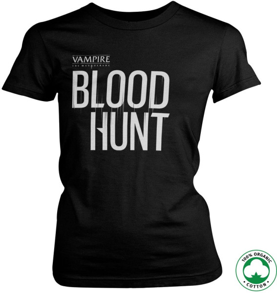 Vampire: The Masquerade Bloodhunt Logo White on Black Organic Girly Tee Damen T-Shirt Black