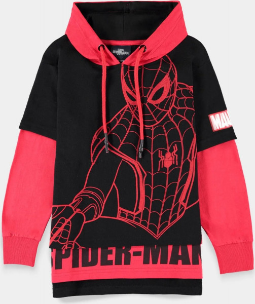 Marvel - Spider-Man - Boys Double Sleeved Hoodie Black