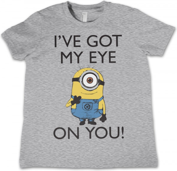 Minions I Got My Eye On You Kids T-Shirt Kinder Heather-Grey