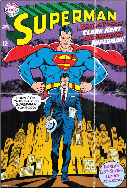 Superman Vintage Comic Book Cover Poster Multicolor