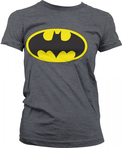 Batman Signal Logo Girly Tee Damen T-Shirt Dark-Heather