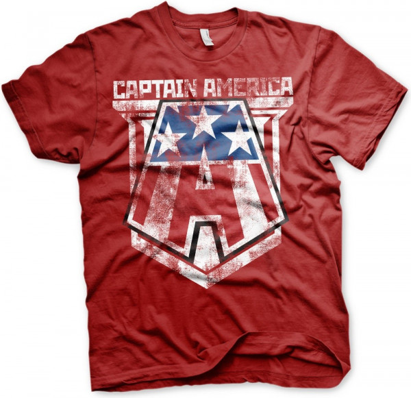 Captain America Distressed A T-Shirt Tango-Red
