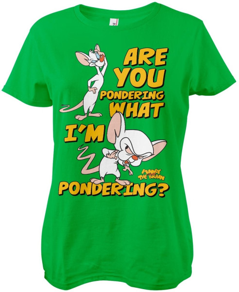 Pinky and the Brain Damen T-Shirt Are You Pondering What I'M Pondering Girly Tee WB-5-PAB004-H66-16