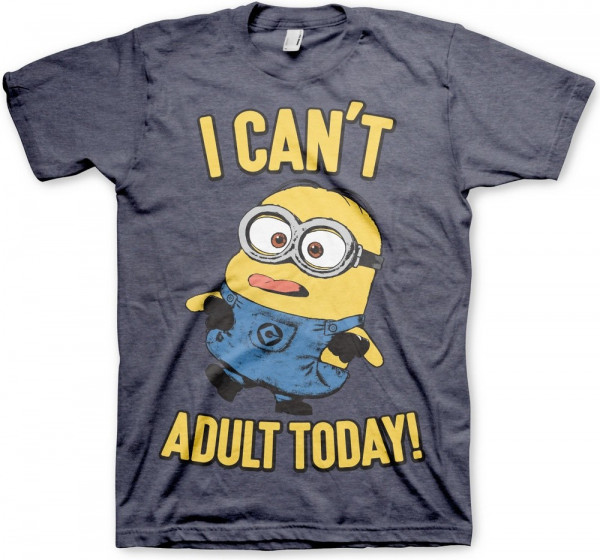 Minions I Can't Adult Today T-Shirt Navy-Heather