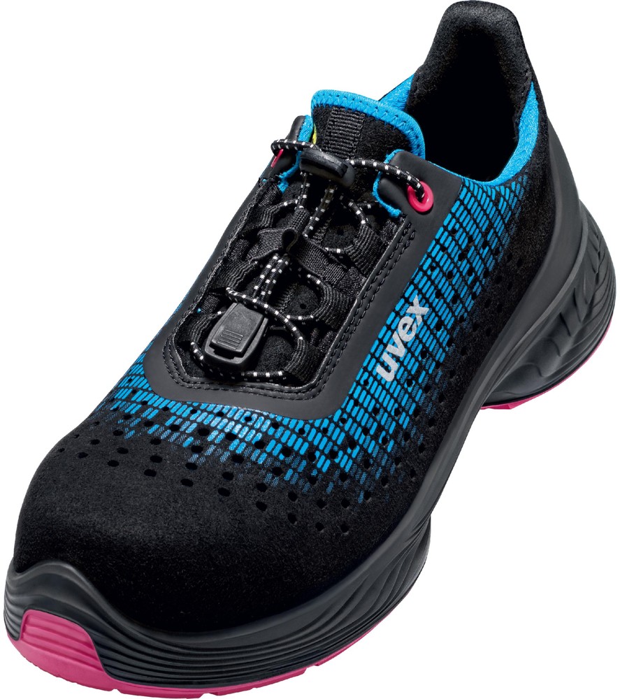 Uvex Sicherheitsschuh Halbschuh 6826 Gelocht Schwarz/Blau Pu - Herren / Unisex