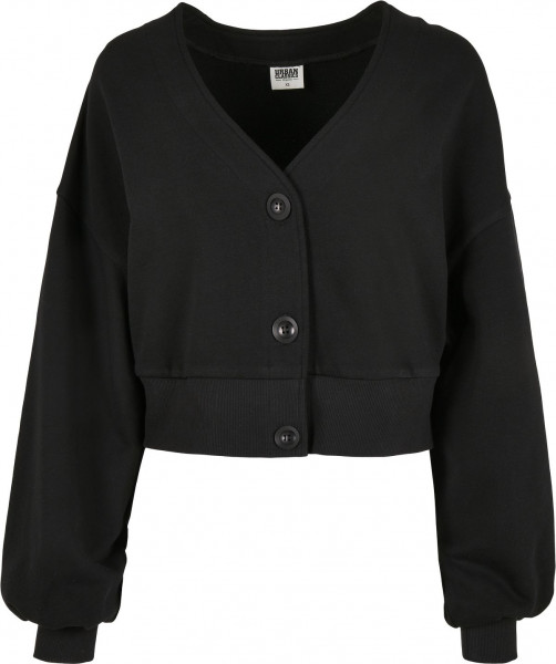 Urban Classics Damen Ladies Organic Oversized Short Terry Cardigan Black