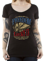 Lucky 13 Female Shirt Freedom Wheel Ladies Black