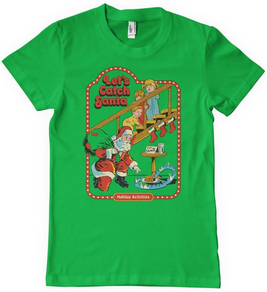Steven Rhodes Let'S Catch Santa T-Shirt Green