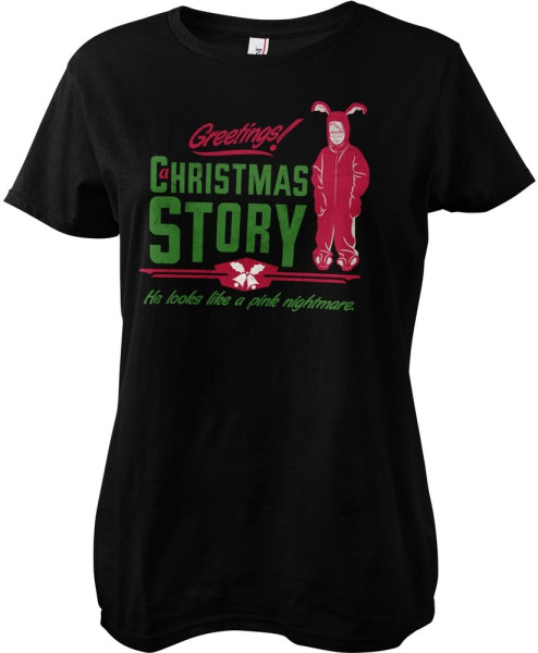 A Christmas Story Damen T-Shirt Pink Nightmare Girly Tee WB-5-ACS002-H72-14