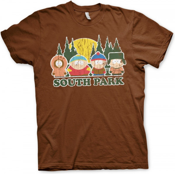 South Park Distressed T-Shirt Brown