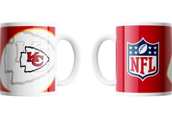 Kansas City Chiefs Classic Mug Shadow Logo & Shield American Football NFL Rot-330 ml