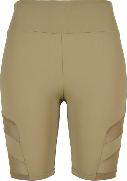 Urban Classics Damen Ladies High Waist Tech Mesh Cycle Shorts Khaki