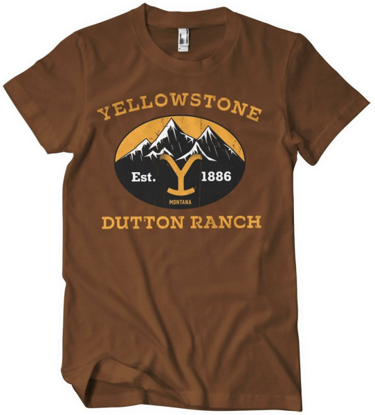Yellowstone Dutton Ranch Montana Est. 1883 T-Shirt Brown