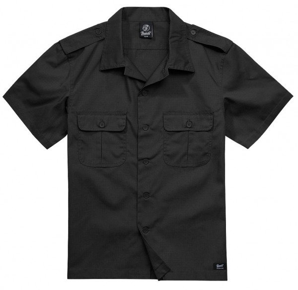 Brandit Hemd US Shirt Ripstop 1/2 Arm in Black