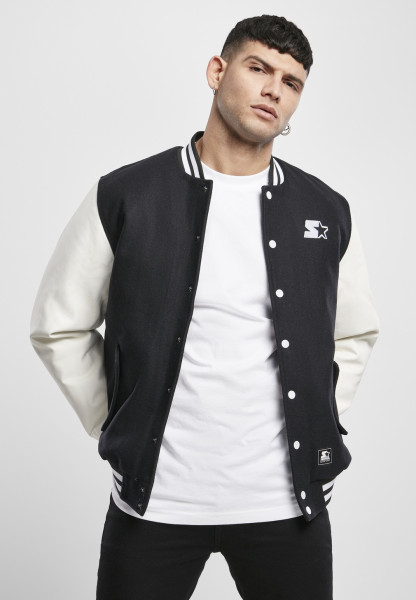 Starter Black Label Jacke Starter College Jacket Black/White