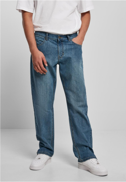 Urban Classics Hose Straight Slit Jeans Middeepblue