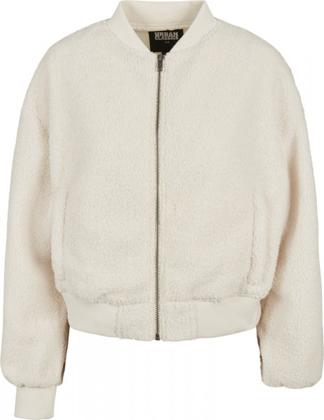 Urban Classics Damen Ladies Oversized Sherpa Bomber Jacket Whitesand