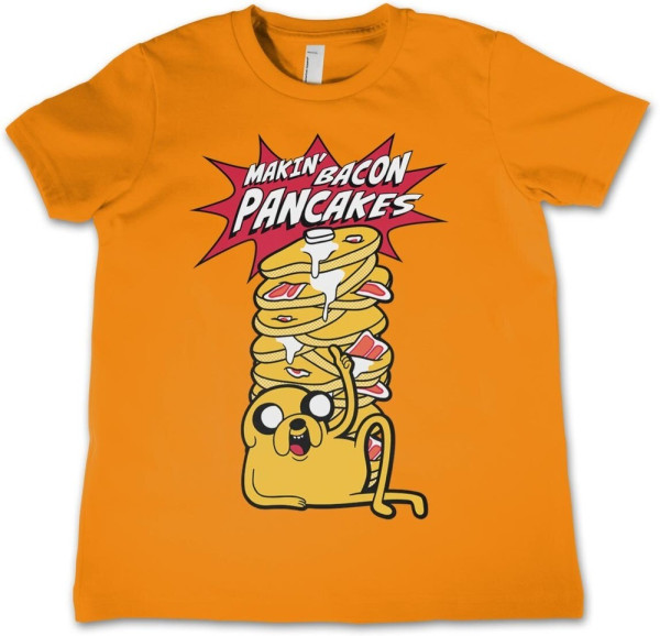 Adventure Time Makin' Bacon Pancakes Kids T-Shirt Orange