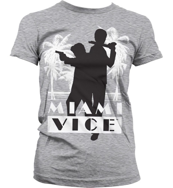 Miami Vice Silhuettes Girly T-Shirt Damen Heather-Grey