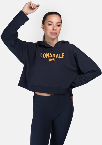 Lonsdale Damen Hoodie Queenscliff Kapuzensweatshirt Cropped Oversize
