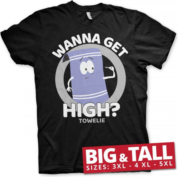 South Park Towelie Wanna Get High Big & Tall T-Shirt Black
