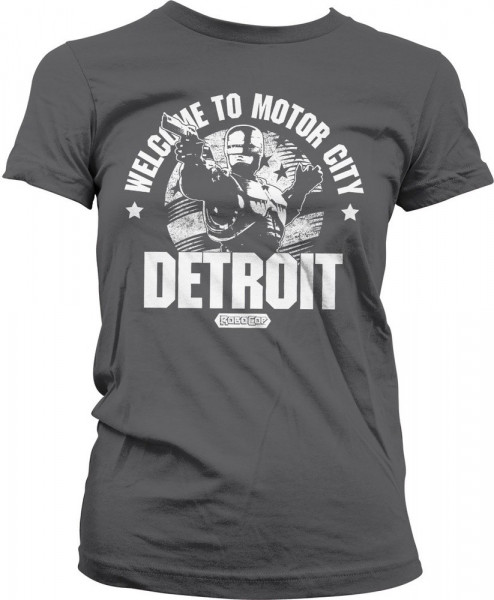 Robocop Welcome To Motor City Girly Tee Damen T-Shirt Dark-Grey