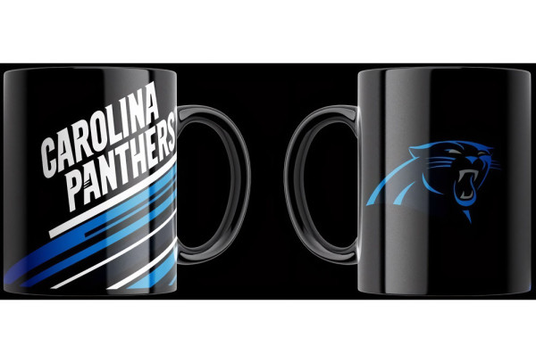 Carolina Panthers Tasse „Stripes“ 330ml American Football NFL Schwarz