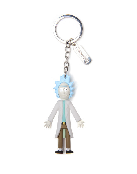 Rick and Morty Keychain Rick 3D Rubber Blue